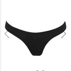 Myra Swim Cindy Bottoms- Black Ribbed- L NWT